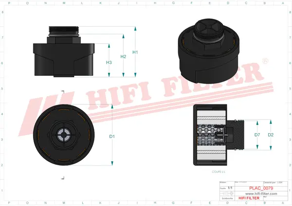 Rysunek wymiarowy Filtr przewietrzania FS 185