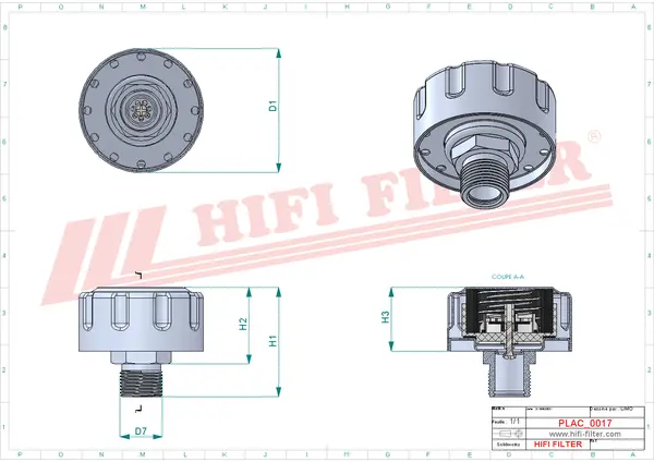 Rysunek wymiarowy Filtr przewietrzania FS 217