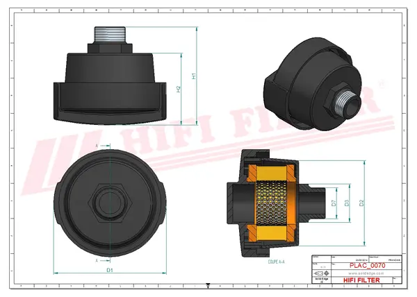 Rysunek wymiarowy Filtr przewietrzania FS 222