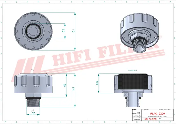 Rysunek wymiarowy Filtr przewietrzania FS 225