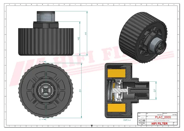 Rysunek wymiarowy Filtr przewietrzania FS 268