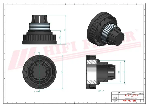 Rysunek wymiarowy Filtr przewietrzania FS 286