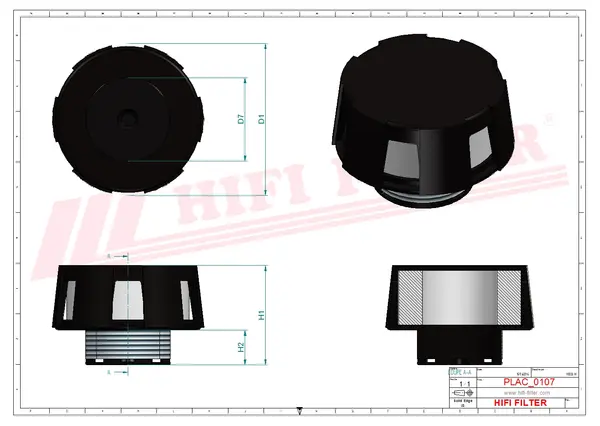 Rysunek wymiarowy Filtr przewietrzania FS 295