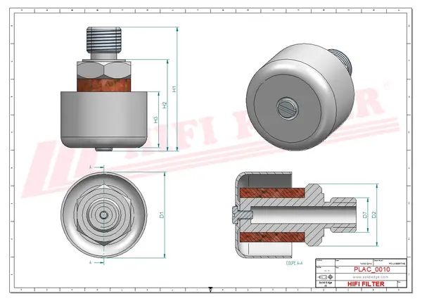 Rysunek wymiarowy Filtr przewietrzania FS 325