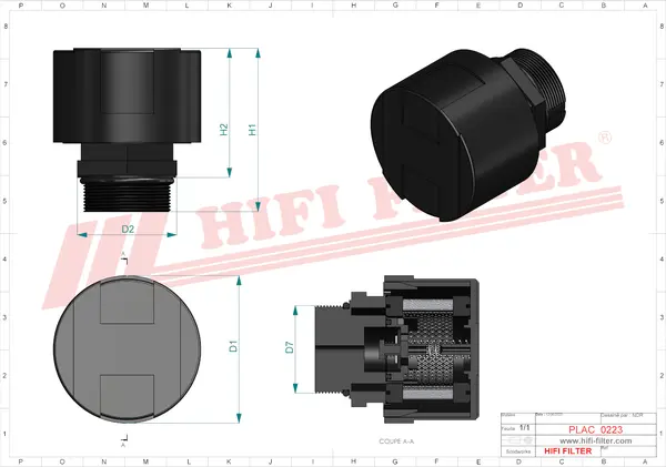 Rysunek wymiarowy Filtr przewietrzania FS 327