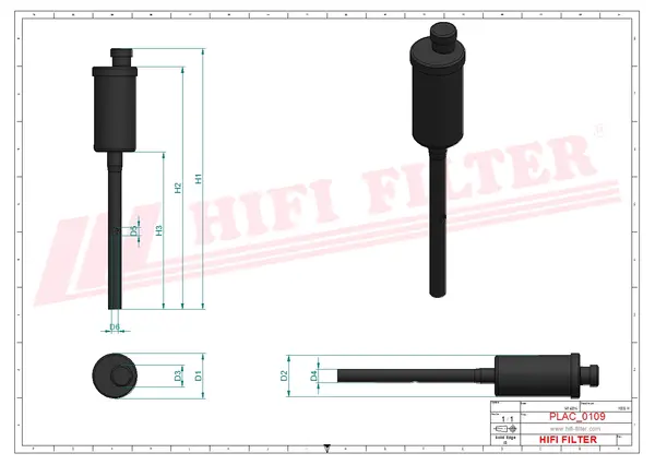 Rysunek wymiarowy Filtr przewietrzania FS 375