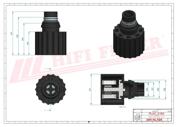 Rysunek wymiarowy Filtr przewietrzania FS 379