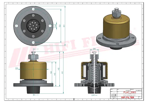 Rysunek wymiarowy Filtr przewietrzania FS 412