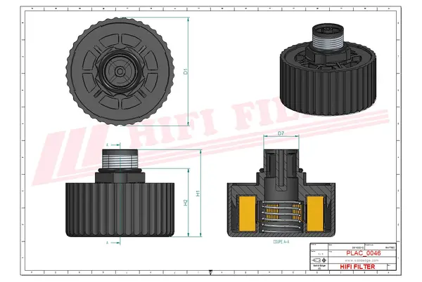 Rysunek wymiarowy Filtr przewietrzania FS 649