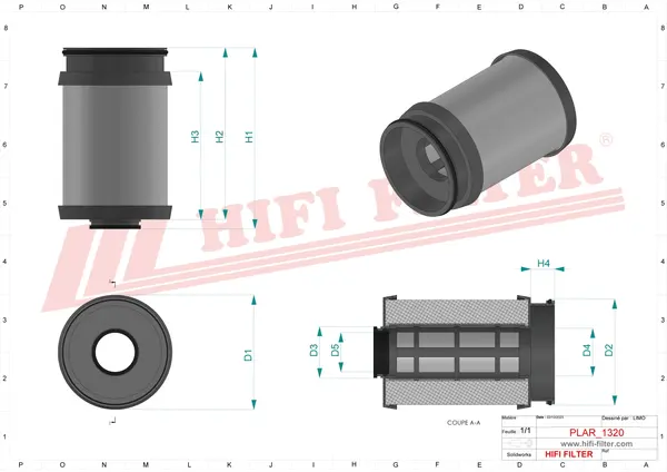 Rysunek wymiarowy Filtr przewietrzania silnika SAO 5471