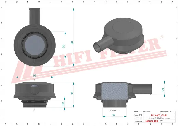 Rysunek wymiarowy Filtr przewietrzania silnika SAO 6260