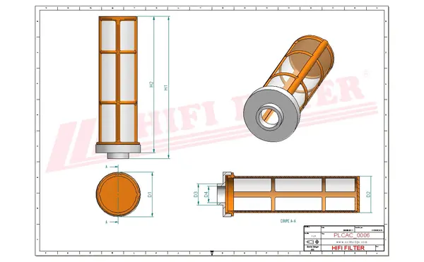 Rysunek wymiarowy Filtr ropy akcesoria filtr wstepny MO 7415