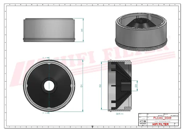 Rysunek wymiarowy Filtr ropy akcesoria odstojnik cav MO 7436