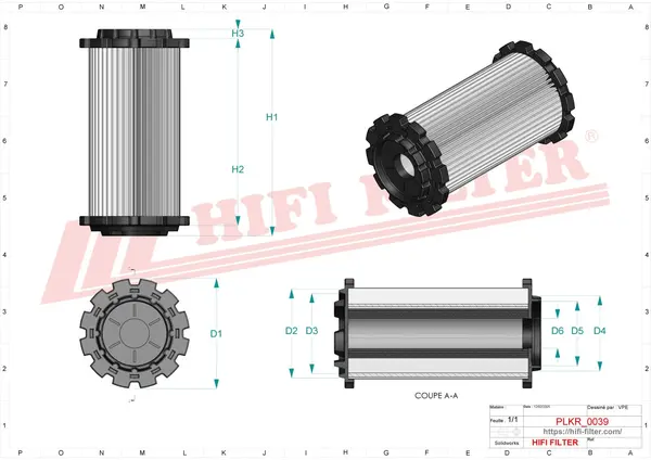 Rysunek wymiarowy Filtru habitaclu SC 50389 CAG4