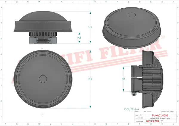 Rysunek wymiarowy Klapka przeciwdeszczowa CP 153270135 P