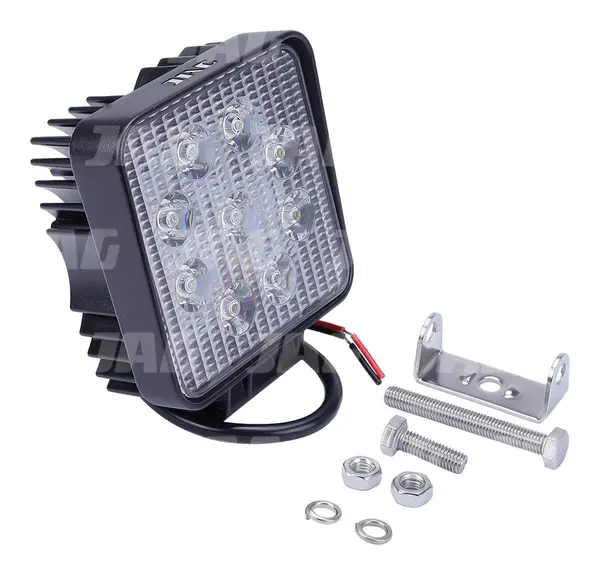 Lampa robocza LED, 27W, 10-30V, 9 EPISTAR LEDx3W, SPOT, Kwadratowa JAG JAG96-0027
