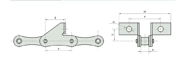 Łańcuch podajnika rozst. otw. 55mm ROLLON-SOLID S52LV/SD/J4A.41