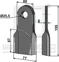  Nóż bijakowy, lewy INDUSTRIEHOF IND-24-L.97