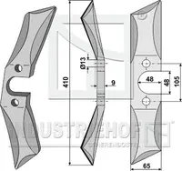  Nóż łopatkowy - lewy INDUSTRIEHOF 31-431RL.97