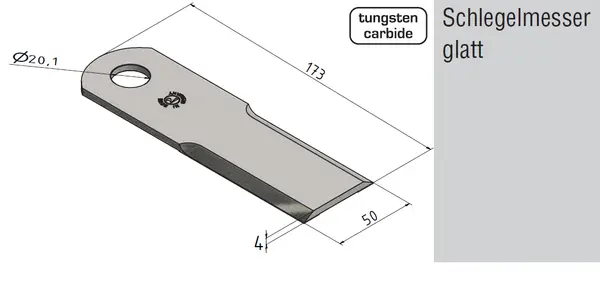 Nóż sieczkarni pokryty wolframem MWS Germany 553860.02