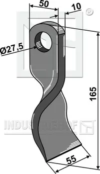  Nóż Y 165x50mm INDUSTRIEHOF 63-ZZZ-42.97