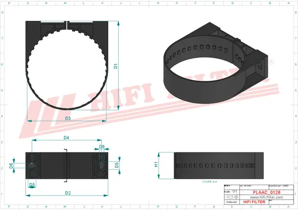 Rysunek wymiarowy Opaska SAHB 0105P001