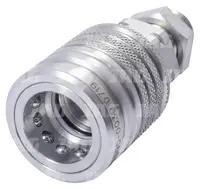  Szybkozłącze hydrauliczne grzybkowe-gniazdo grodziowe wzmacniane z gwintem zewnętrznym, DN12,5, M18X1,5, 10H, ISO7241-A JAG95-0039