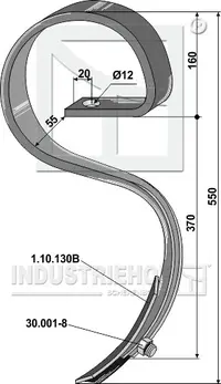  Ząb sprężynowy kultywatora z redlicą INDUSTRIEHOF 1.W241032.97