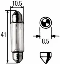  Żarówka 12V 10W-SV8.5-8 HELLA ŻAR.12V10W-SV8.5-8-H