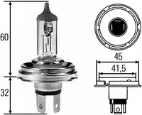  Żarówka 12V 60/55W-H4-P45T HELLA ŻAR.12V60/55W-H4-P45T-R2-H